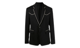 Crystal Trim Single Breast Jacket "Black" MJF017 001