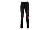 MX1 Ultra Suede Patch Jeans "Aged Black Red" AW22MDS010 023