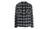 Arrow Hoodie Flannel Shirt "Black / White" OMGA125F21FAB0010501