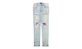 MX1 Bandana Patch Jeans "Light Indigo Rainbow" AMRBLI USED 1 NEW
