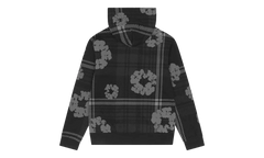 Plaid Cotton Wreath Zip Hoodie "Black" DT390