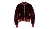 Velvet Satin Bomber Jacket "Burgundy" MOS017 652