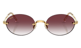 Ray-Ban Rimless "A$AP Rocky - Polished Arista Gold with Clear Gradient Dark Violet Lens" RB3929 001 8H