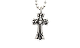 Double Cross Silver Pendant & Ball Chain "Silver" CHRM0666