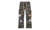 Patchwork Flared Cargo Pants "Camo Green" GS096