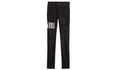 Embroidered Side Logo Jeans "Aged Black" AESLJAB