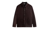 Ladder Stitch Suede Boxy Collared Overshirt "Brown" khm032333 244