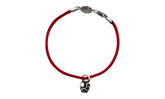 Silver Heart Vine Pendant String Bracelet "Red" CHRM1194