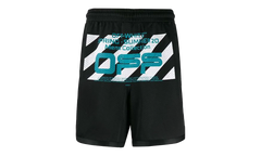 OFF-WHITE Wavy Line Mesh Shorts "Black / Multicolor" OMCI005R201010041001