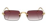 Ray-Ban Rimless "A$AP Rocky - Polished Arista Gold with Clear Gradient Dark Violet Lens" RB3928 001 8H