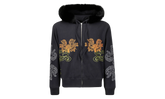 Faux Fur-Trimmed Embroidered Zip-Up "Black" BI0204900