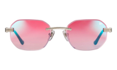 Hustler Rimless Drill Mount 24KT "White Gold / Candy Pink Multiflash" DMHU2 0055 45D2