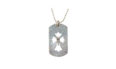 Dagger Dog Tag Pendant & Ball Chain "Silver" CHRM0664