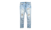 MX1 Grey Suede Patch Jeans "Clay Indigo" AMGSPJCI
