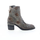 Jase Floral A24214-301-6963 Womens Gray Leather Casual Dress Boots