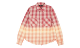 Ombre Lurex Plaid Raw Edge Shirt "Red" Y0W06449PD RED