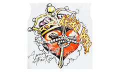 Heart Yellow Red Cutoff Tee "White" RET011