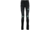 MX1 Green Ultra Suede Repair Jeans "Aged Black" SS22MDS007 023