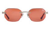 Hustler Rimless Drill Mount 24KT "White Gold / Blood Orange" DMHU2 0048 44C5