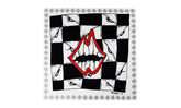 Matty Boy Chomper Silk Scarf "White / Black" CHRM1143