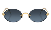 Ray-Ban Rimless "A$AP Rocky - Polished Arista Gold with Blue Gradient Dark Grey Lens" RB3929 001 S2