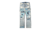 Patchwork Bandana Carpenter Jeans "Stone Indigo" AMIF MJ340