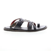 Bed Stu Manati II F373156 Womens Black Leather Hook & Loop Strap Sandals Shoes