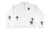 Cross Patch Quarter Zip Sweatshirt "White / Leopard" CHRM1079