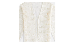 Ethan Logo Lace Cardigan "Off-White" khw010111 114