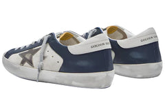 Golden Goose Superstar Double Quarter White Dark Blue Gun Metal