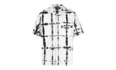 Tie Dye Short-Sleeve Button Down Shirt "White" SS23 W1 SH4 321 GREE